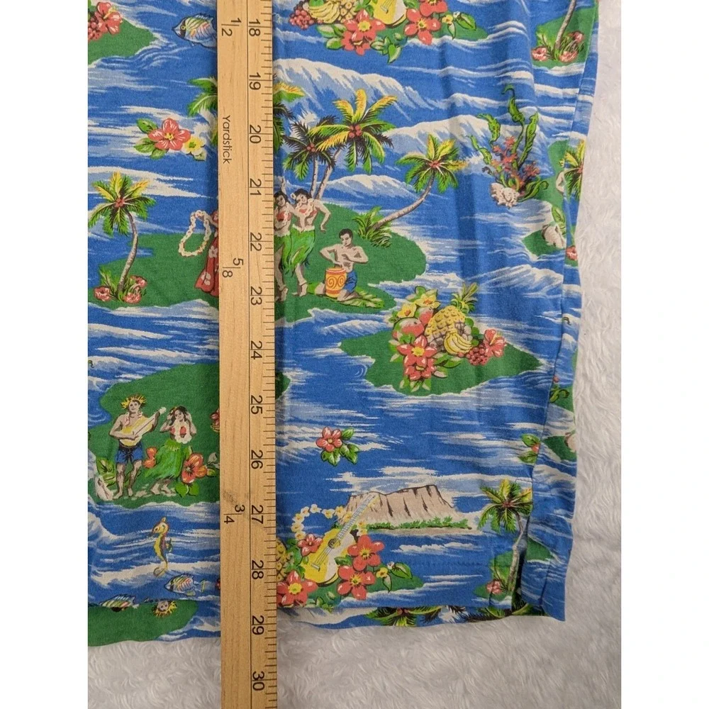 Ralph Lauren Polo Shirt Men's XL Blue Orange Hula Girl Hawaiian Island‎ Tropic